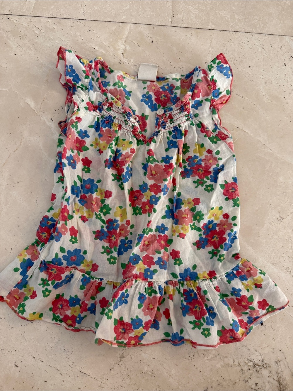 Tate & Tucker Girls White Floral Ruffle Tank Top